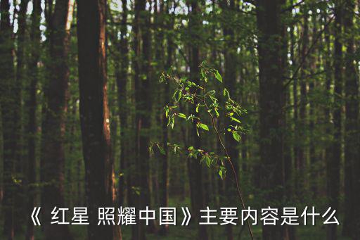 《 紅星 照耀中國》主要內容是什么