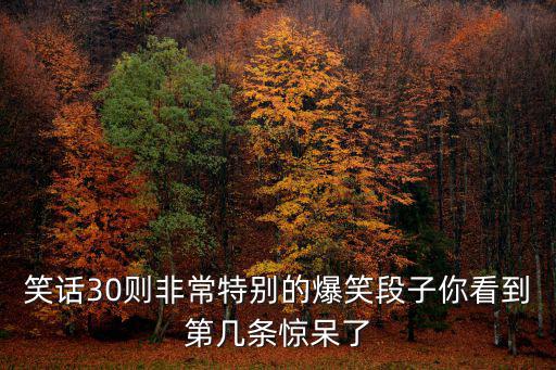 有趣的段子，笑話30則非常特別的爆笑段子你看到第幾條驚呆了