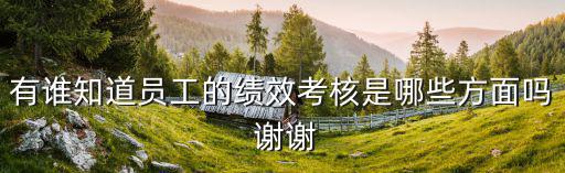 有誰知道員工的績效考核是哪些方面嗎 謝謝