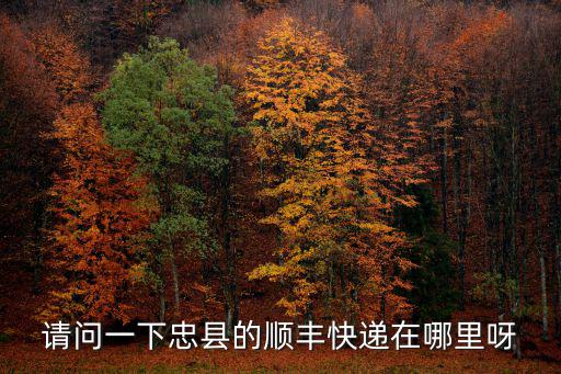 請問一下忠縣的順豐快遞在哪里呀