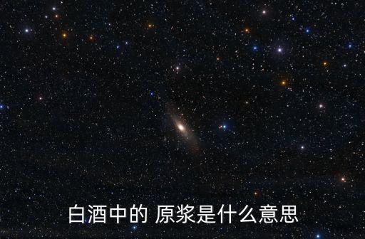 白酒中的 原漿是什么意思