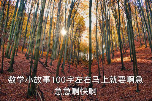 數學小故事100字左右馬上就要啊急急急啊快啊