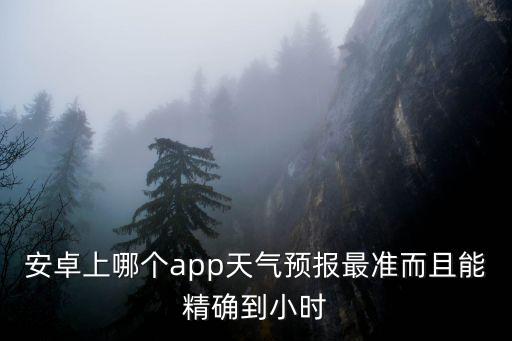 安卓上哪個app天氣預(yù)報(bào)最準(zhǔn)而且能精確到小時