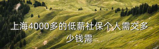 上海4000多的低薪社保個人需交多少錢需