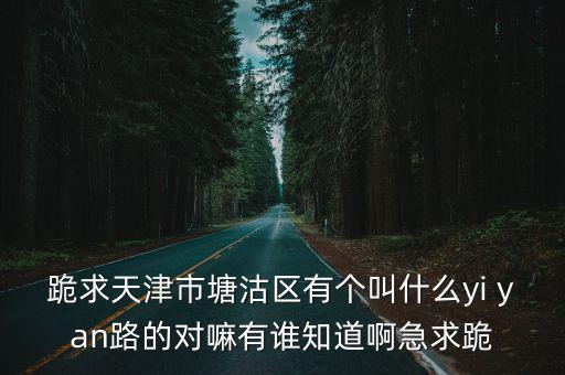 跪求天津市塘沽區(qū)有個叫什么yi yan路的對嘛有誰知道啊急求跪