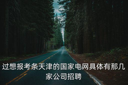 過想報考條天津的國家電網具體有那幾家公司招聘
