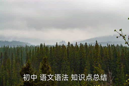 初中 語文語法 知識點總結