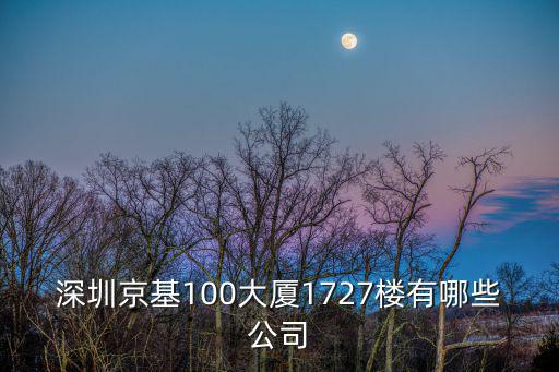 京基100大廈入駐公司，深圳京基100大廈A座有哪些公司明細有沒有