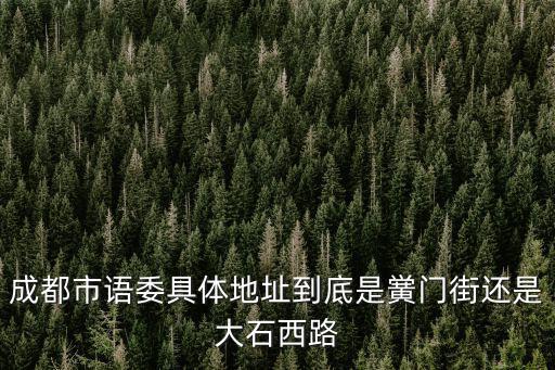 成都市語言文字辦公室，成都市語委具體地址到底是黌門街還是大石西路