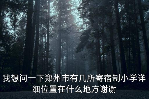 我想問一下鄭州市有幾所寄宿制小學詳細位置在什么地方謝謝