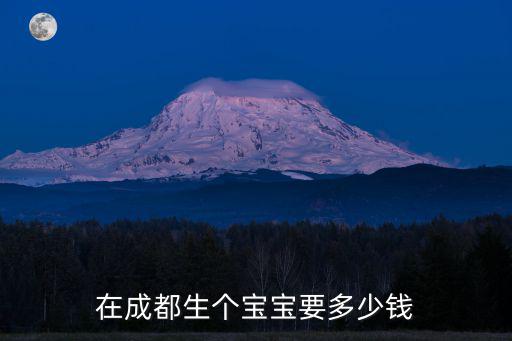 在成都生個寶寶要多少錢