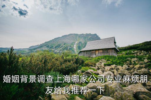 婚姻背景調(diào)查上海哪家公司專業(yè)麻煩朋友給我推薦一下