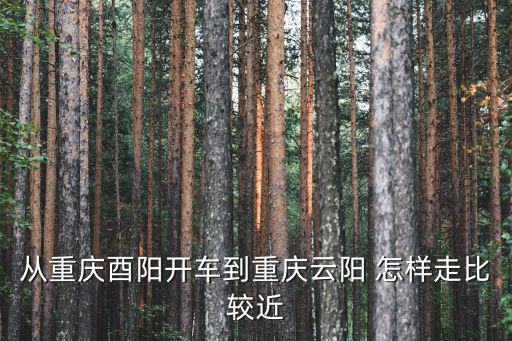 從重慶酉陽開車到重慶云陽 怎樣走比較近