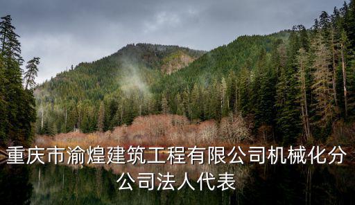 重慶市渝煌建筑工程有限公司機(jī)械化分公司法人代表