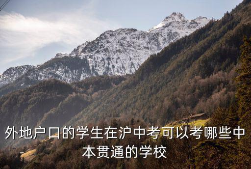外地戶口的學(xué)生在滬中考可以考哪些中本貫通的學(xué)校