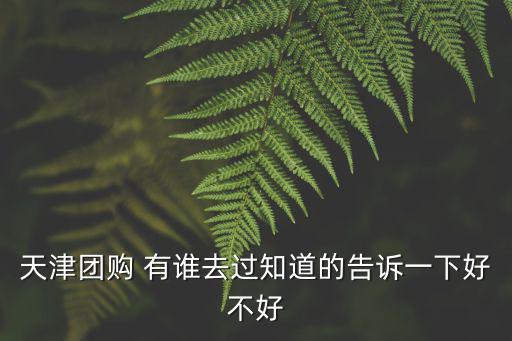 天津團購 有誰去過知道的告訴一下好不好