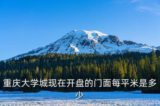 重慶大學城現在開盤的門面每平米是多少