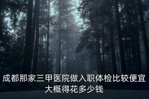 成都那家三甲醫院做入職體檢比較便宜大概得花多少錢
