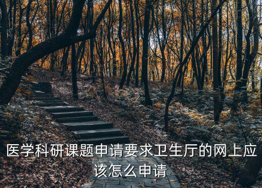 醫(yī)學(xué)科研課題申請要求衛(wèi)生廳的網(wǎng)上應(yīng)該怎么申請