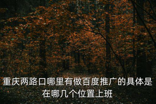 重慶兩路口哪里有做百度推廣的具體是在哪幾個位置上班