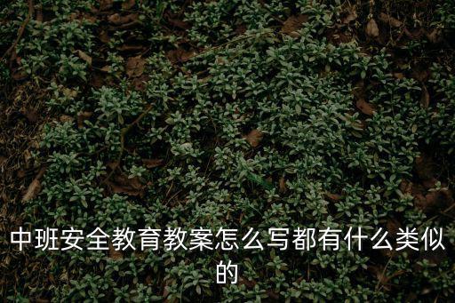 中班安全教育教案怎么寫都有什么類似的