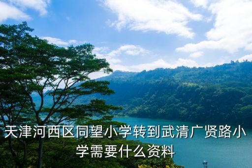 天津市河西同望小學，天津河西區(qū)同望小學轉到武清廣賢路小學需要什么資料