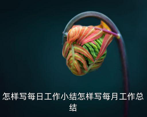怎樣寫每日工作小結怎樣寫每月工作總結