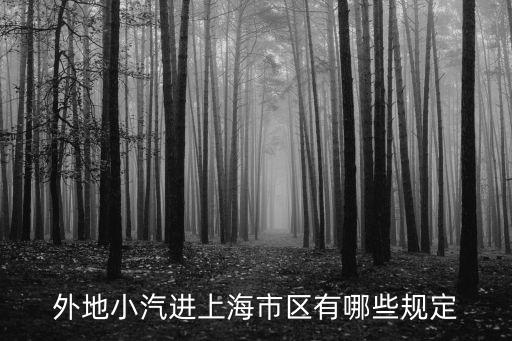 外地小汽進上海市區有哪些規定