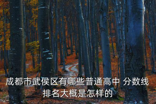 2017成都市武侯區高三調考，成都市武侯區有哪些普通高中 分數線排名大概是怎樣的