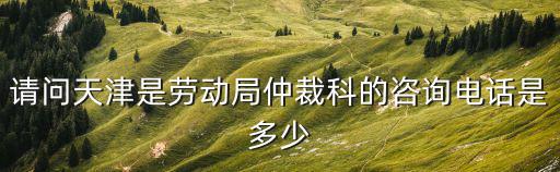 請問天津是勞動局仲裁科的咨詢電話是多少