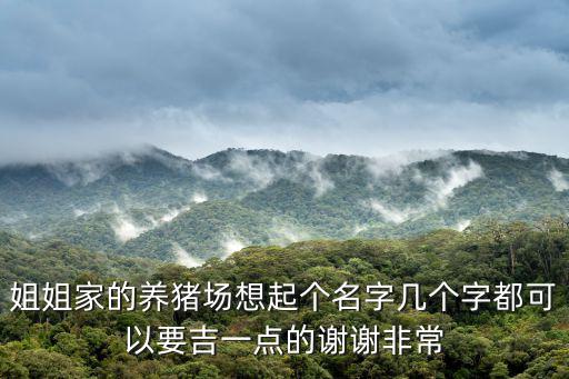 姐姐家的養豬場想起個名字幾個字都可以要吉一點的謝謝非常