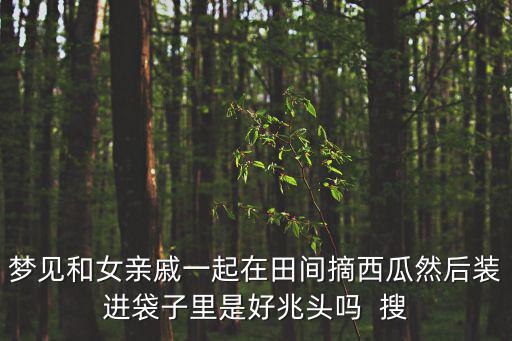 夢見和女親戚一起在田間摘西瓜然后裝進袋子里是好兆頭嗎  搜