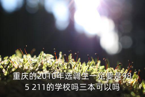 重慶市招選調(diào)生有哪些高校，重慶的2010年選調(diào)生一定要是985 211的學(xué)校嗎三本可以嗎