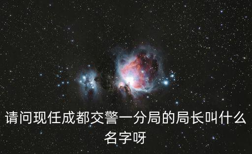 請問現任成都交警一分局的局長叫什么名字呀
