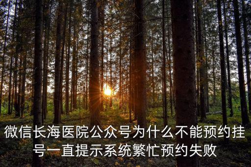 微信長海醫(yī)院公眾號為什么不能預(yù)約掛號一直提示系統(tǒng)繁忙預(yù)約失敗