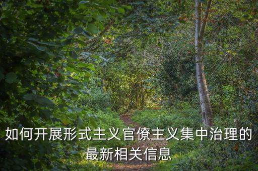 如何開展形式主義官僚主義集中治理的最新相關信息