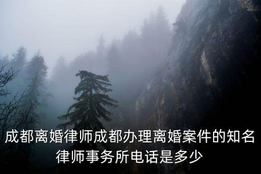 成都離婚律師成都辦理離婚案件的知名律師事務所電話是多少