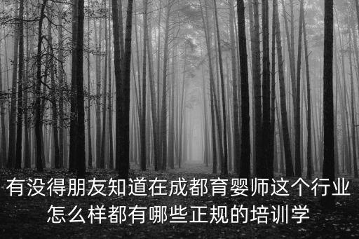 有沒得朋友知道在成都育嬰師這個行業怎么樣都有哪些正規的培訓學