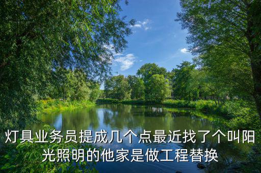 燈具業(yè)務(wù)員提成幾個點最近找了個叫陽光照明的他家是做工程替換