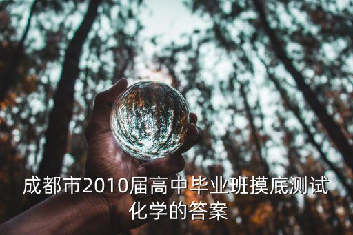 成都市2010屆高中畢業班摸底測試 化學的答案
