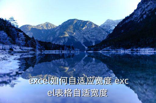  excel如何自適應(yīng)寬度 excel表格自適寬度