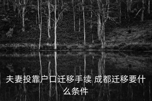 夫妻投靠戶口遷移手續(xù) 成都遷移要什么條件