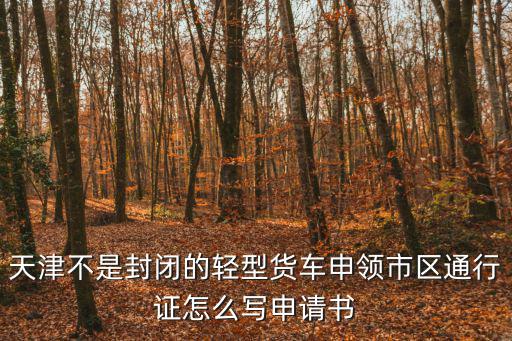天津不是封閉的輕型貨車申領市區(qū)通行證怎么寫申請書