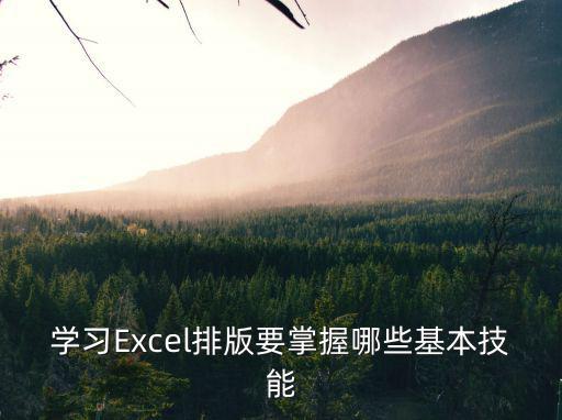 排版基礎知識，學習Excel排版要掌握哪些基本技能
