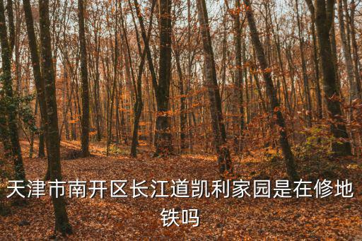 天津市南開區長江道凱利家園是在修地鐵嗎