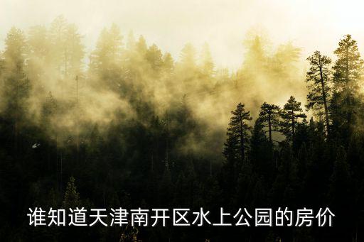 誰知道天津南開區水上公園的房價