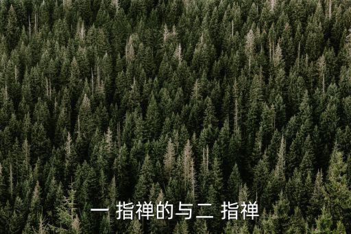 一 指禪的與二 指禪