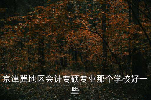 京津冀地區會計專碩專業那個學校好一些