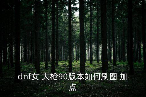 dnf女 大槍90版本如何刷圖 加點