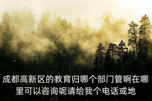 成都高新區的教育歸哪個部門管啊在哪里可以咨詢呢請給我個電話或地